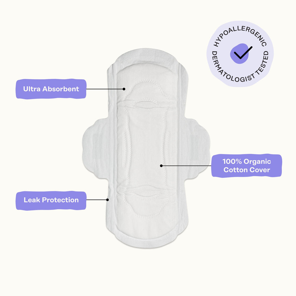 Organic Cotton Cover Calming Herbal Infusion Regular Pads With Wings
