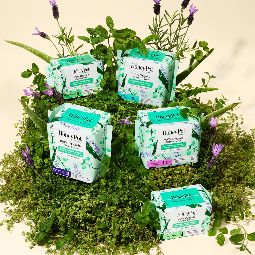 Organic Cotton Cover Cooling Herbal Infusion Super Pads