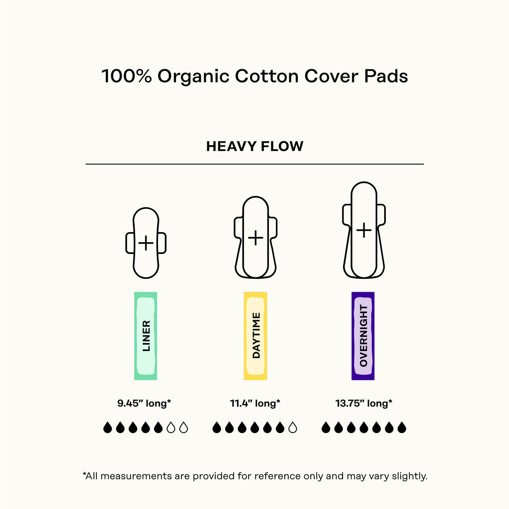 Organic Cotton Comfort Cover Heavy Flow Daytime Pads