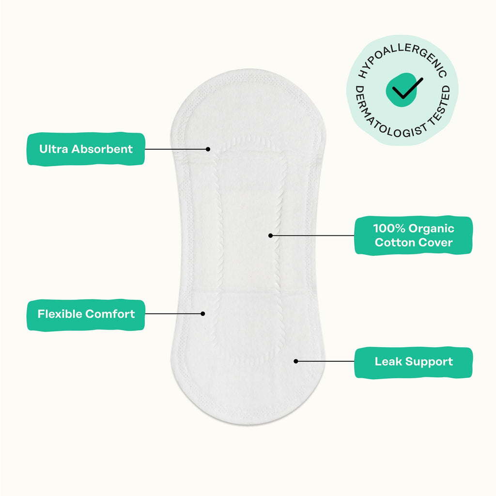 Organic Cotton Cover Cooling Herbal Infusion Regular Liners